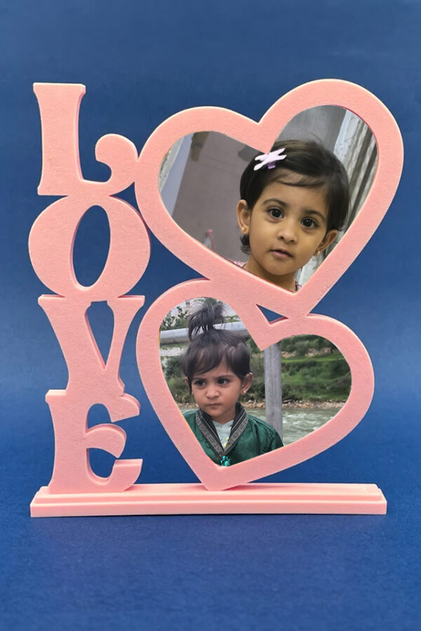 Love photo frame, heart shaped photo frame